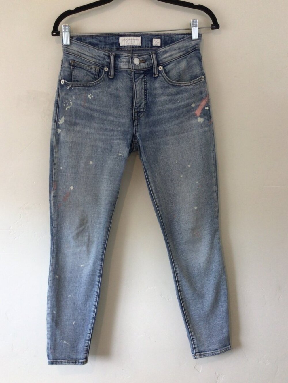 Lucky Brand Splatter Paint Mid Rise Ava Skinny Jeans